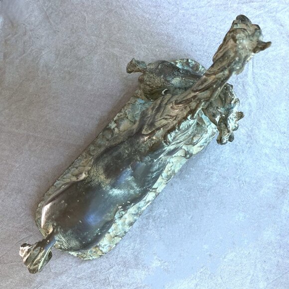 Maitland-Smith Bronze Horse Sculpture, Mare & Foal Statuette, Green Patina Brass - Picture 8 of 10